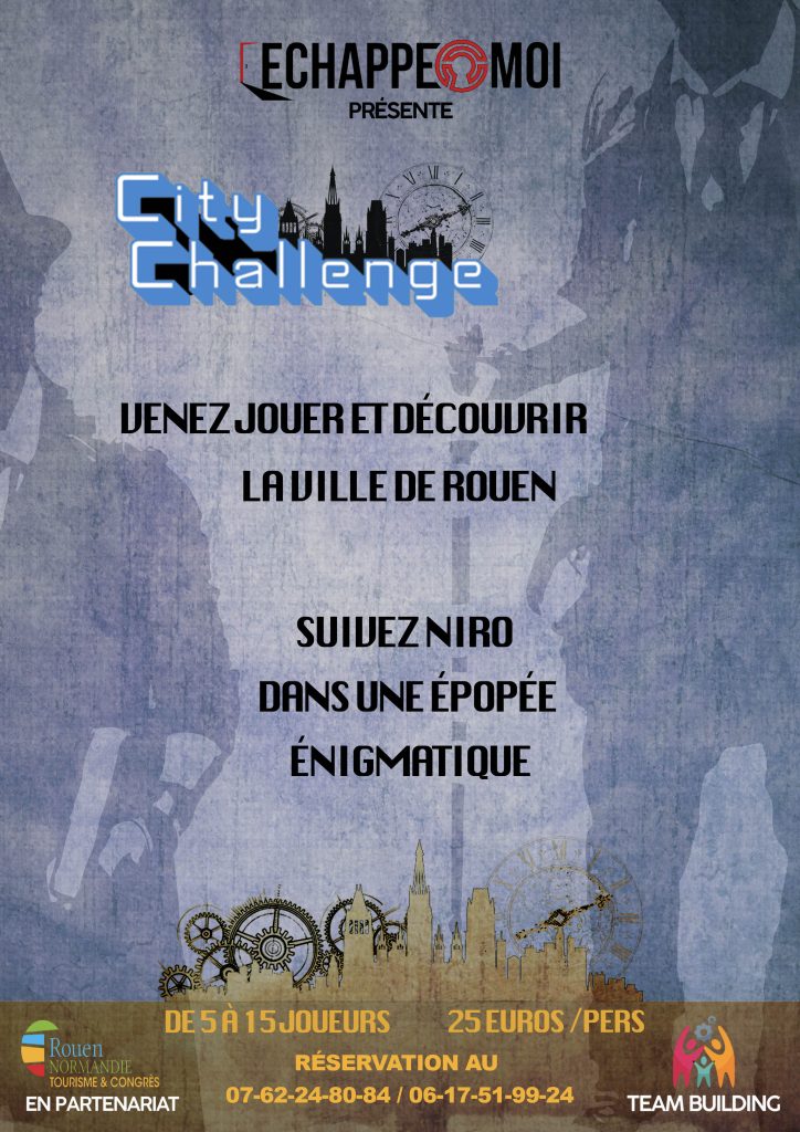 Image promotionnelle du jeu "City Challenge" pour une chasse au trésor immersive à travers Rouen