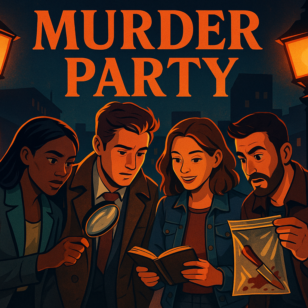 Équipe d'enquêteurs amateurs à une scène de crime nocturne